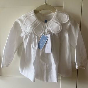 Jacadi Parisian White Petal Neck Baby Blouse
